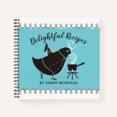 Retro Bird Chef Personal Cookbook Recept notitiebo Notitieboek (Voorkant)