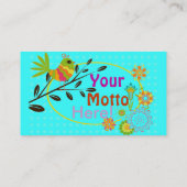 Retro Bird en Flowers Visitekaartje (Achterkant)