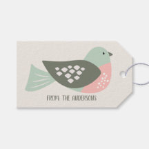 Retro Bird Personalized Cream Olive Green Holiday
