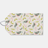 Retro Bird Personalized Cream Olive Green Holiday Cadeaulabel (Achterkant Horizontaal)