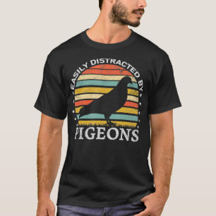 Retro Birder Funny Pigeon , gemakkelijk te bereike T-shirt