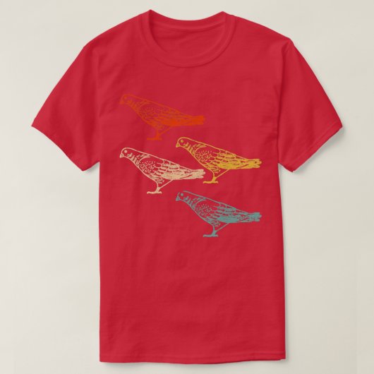 Retro Birds Pigeon T-shirt (Design voorkant)