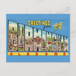 Retro Birmingham AL Groet Briefkaart
