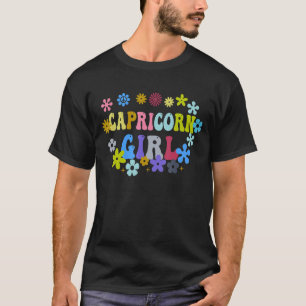 Retro Birthday 70's Capricorn Girl Zodiac Sign Gro T-shirt