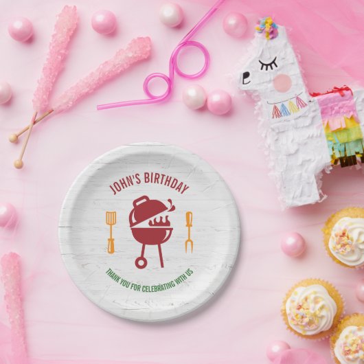 Retro Birthday BBQ Paper Bord (Feest)