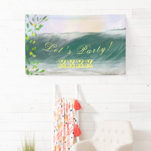 Retro Birthday Beach Picnic Party Spandoek (Insitu)