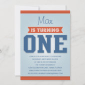 RETRO BIRTHDAY | EERSTE BIRTHDAY-INVITATIE KAART (Voorkant)