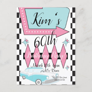 Retro Birthday, elke leeftijd van 1950, Briefkaart