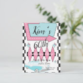 Retro Birthday, elke leeftijd van 1950, Briefkaart (Staand voorkant)