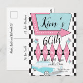 Retro Birthday, elke leeftijd van 1950, Briefkaart (Voorkant / Achterkant)