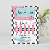 Retro Birthday, elke leeftijd van 1950, Save The Date (Staand voorkant)