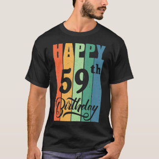 Retro Birthday Gift voor 59 jaar oude Happy 59th B T-shirt