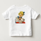 Retro Birthday Girl Cake Cat Artwork Kinder Shirts (Achterkant)