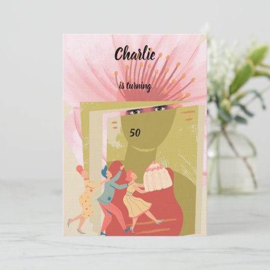 Retro birthday kaart (Staand voorkant)