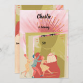 Retro birthday kaart (Voorkant / Achterkant)