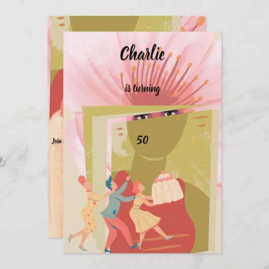 Retro birthday kaart (Voorkant / Achterkant)