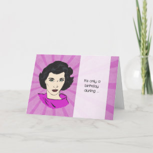 Retro Birthday-kaart met Funny Getting Ouder Messa Kaart