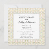 Retro Birthday Party Invitation - Gold Kaart (Voorkant)