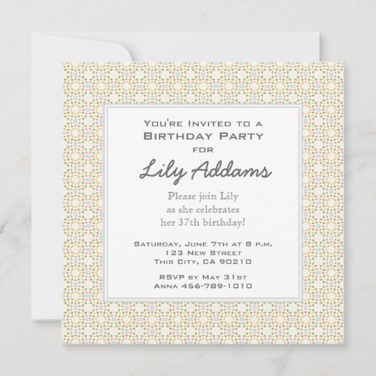 Retro Birthday Party Invitation - Gold Kaart (Voorkant)