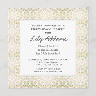 Retro Birthday Party Invitation - Gold Kaart