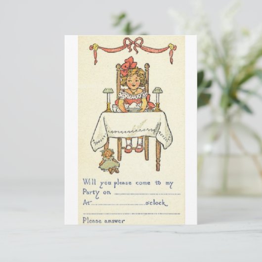 Retro Birthday Party Invitation Kaart (Staand voorkant)