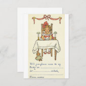 Retro Birthday Party Invitation Kaart (Voorkant / Achterkant)