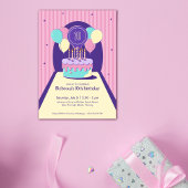 Retro Birthday Party Invitation Kaart