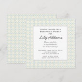 Retro Birthday Party Invitation - Limoen Kaart (Voorkant / Achterkant)