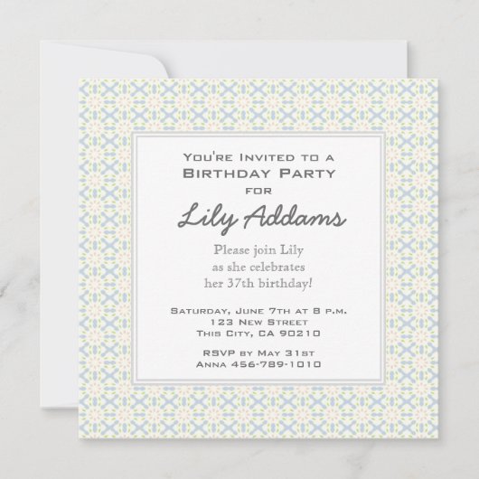 Retro Birthday Party Invitation - Limoen Kaart (Voorkant)