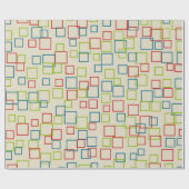 Retro Birthday Party Squares Wrapping Paper Cadeaupapier (Vlak)