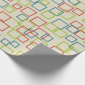 Retro Birthday Party Squares Wrapping Paper Cadeaupapier (Hoek)