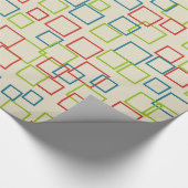 Retro Birthday Party Squares Wrapping Paper Cadeaupapier (Hoek)