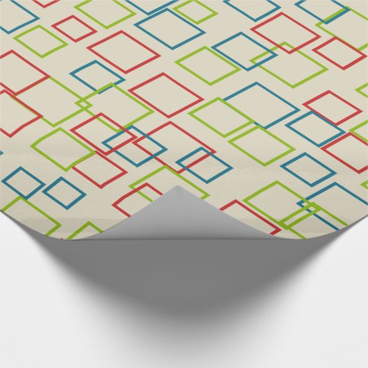 Retro Birthday Party Squares Wrapping Paper Cadeaupapier (Hoek)