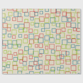 Retro Birthday Party Squares Wrapping Paper Cadeaupapier (Vlak)