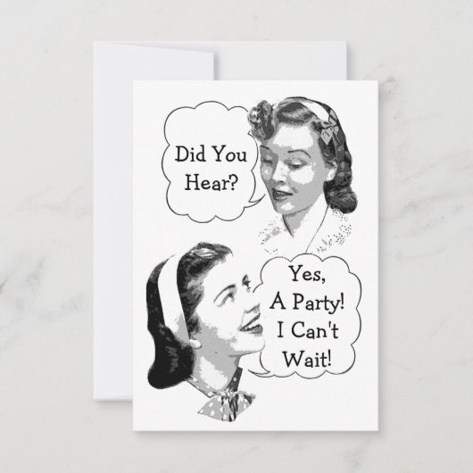 Retro Birthday Party V2 Kaart (Voorkant)