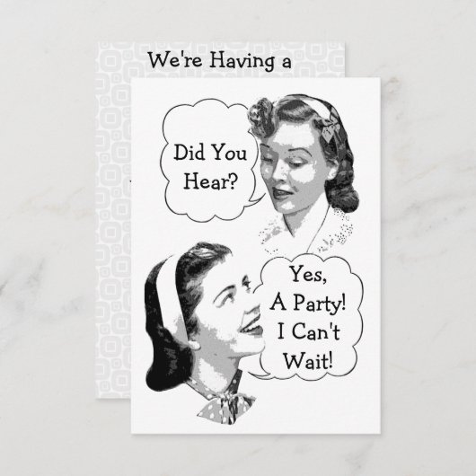 Retro Birthday Party V2 Kaart (Voorkant / Achterkant)