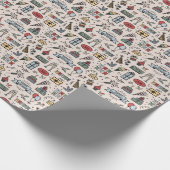 Retro Birthday Pattern Wrapping Paper Cadeaupapier (Hoek)