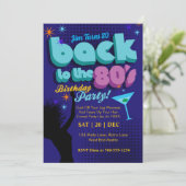 Retro Birthday Terug naar 80s Neon Birthday Kaart (Staand voorkant)