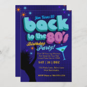 Retro Birthday Terug naar 80s Neon Birthday Kaart (Voorkant / Achterkant)