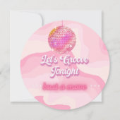 Retro  Birthday Thema, Disco Ball Invitatio Kaart (Voorkant)