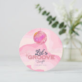 Retro  Birthday Thema, Disco Ball Invitatio Kaart (Staand voorkant)