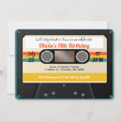 Retro Birthday Uitnodiging Cassette MixTape Music (Voorkant)