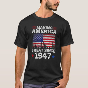 Retro Birthday USA vlag maakt Amerika geweldig sin T-shirt