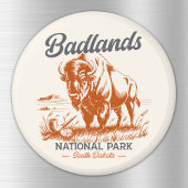 Retro Bison – Badlands National Park  Magneet