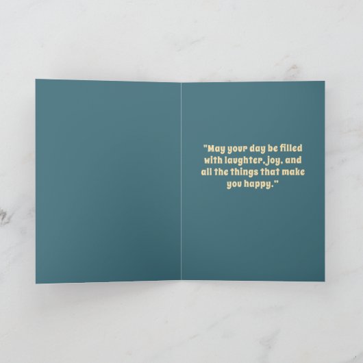 Retro Bison Buffalo Gelukkige Verjaardag Kaart (Binnen)