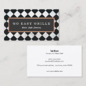 Retro Bistro Chef Catering Gecontroleerde tegel Visitekaartje (Voorkant / Achterkant)