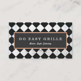 Retro Bistro Chef Catering Gecontroleerde tegel Visitekaartje