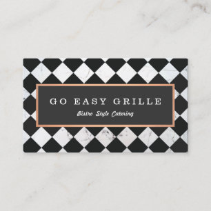 Retro Bistro Chef Catering Gecontroleerde tegel Visitekaartje