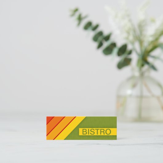retro BISTRO Mini Visitekaartje (Staand voorkant)