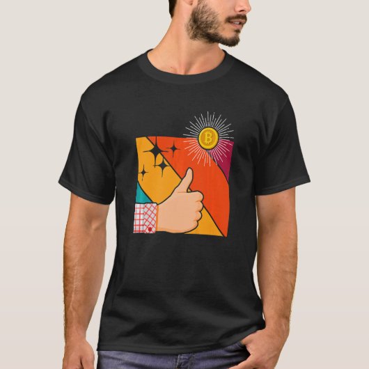 Retro Bitcoin Cryptocurrency Coin BTC Bitcoin T-shirt (Voorkant)